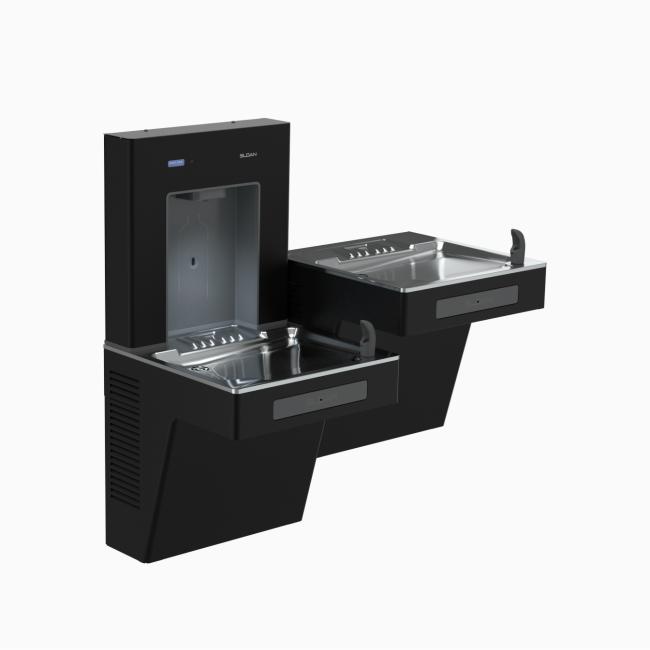 DRS120 DropSpot™ On-wall Bottle Filler with Bi-level Cooler in Black Powder Coat